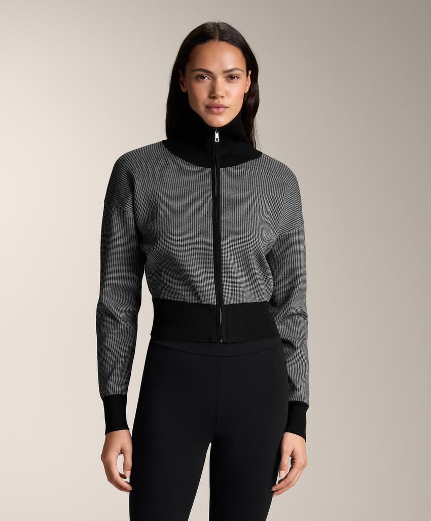 Вязаная куртка с принтом «гусиная лапка»