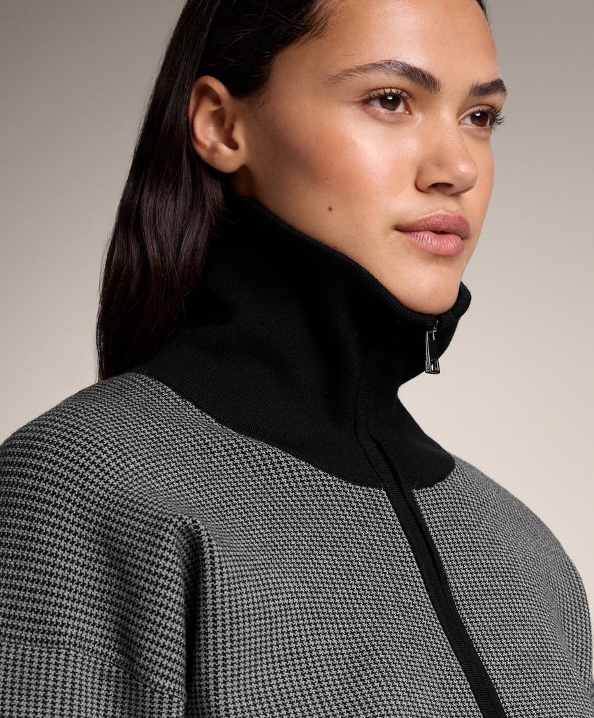 Вязаная куртка с принтом «гусиная лапка»