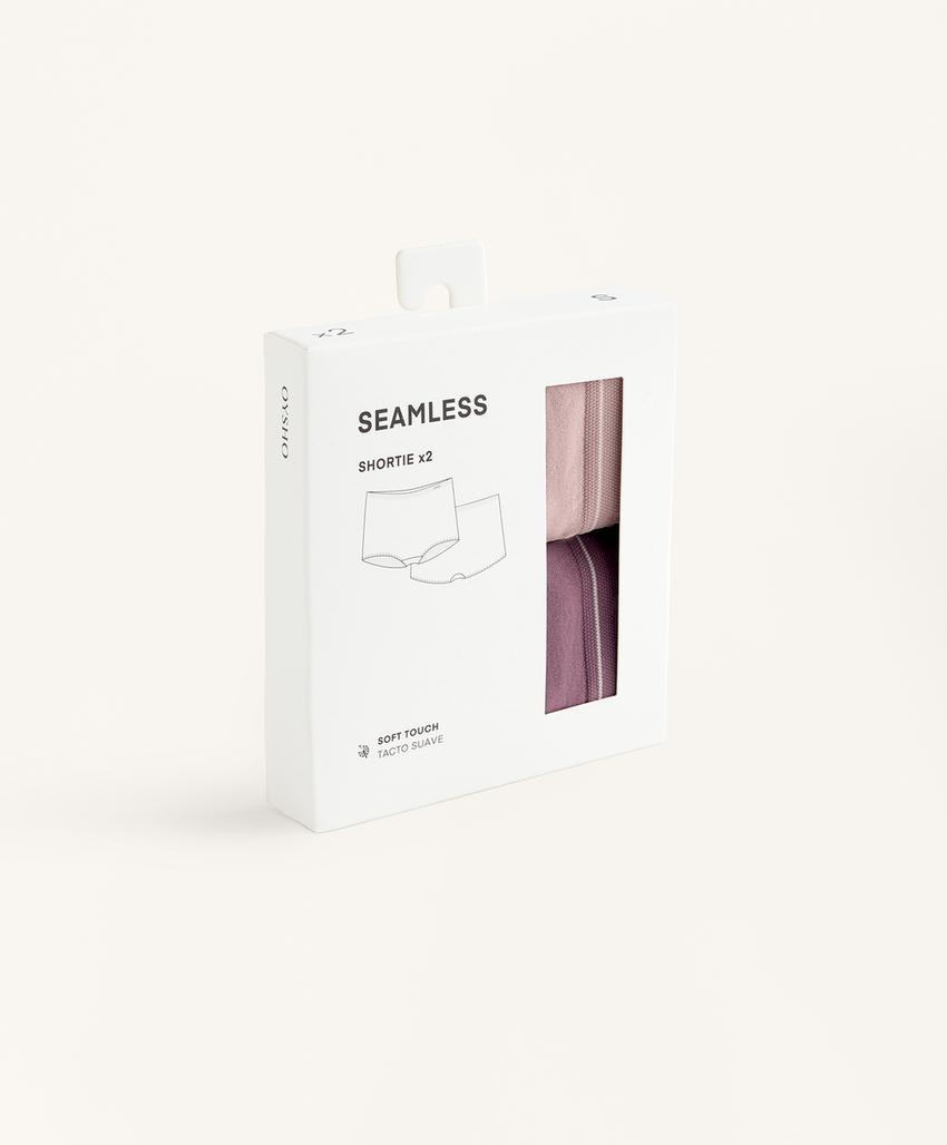 2 бесшовных трусов-шортов Seamless из мягкой ткани