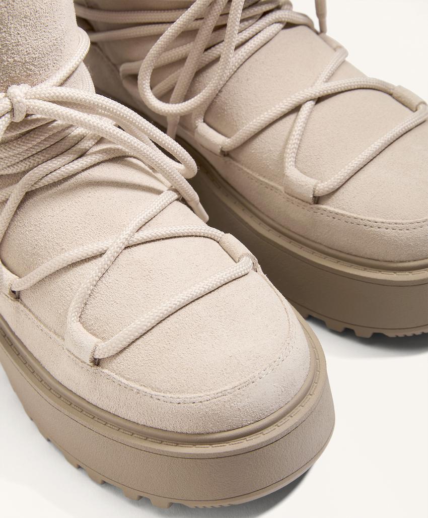 Замшевые ботинки на платформа с отворотом