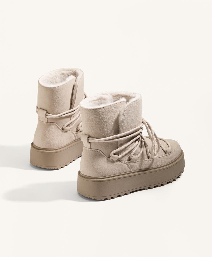 Замшевые ботинки на платформа с отворотом