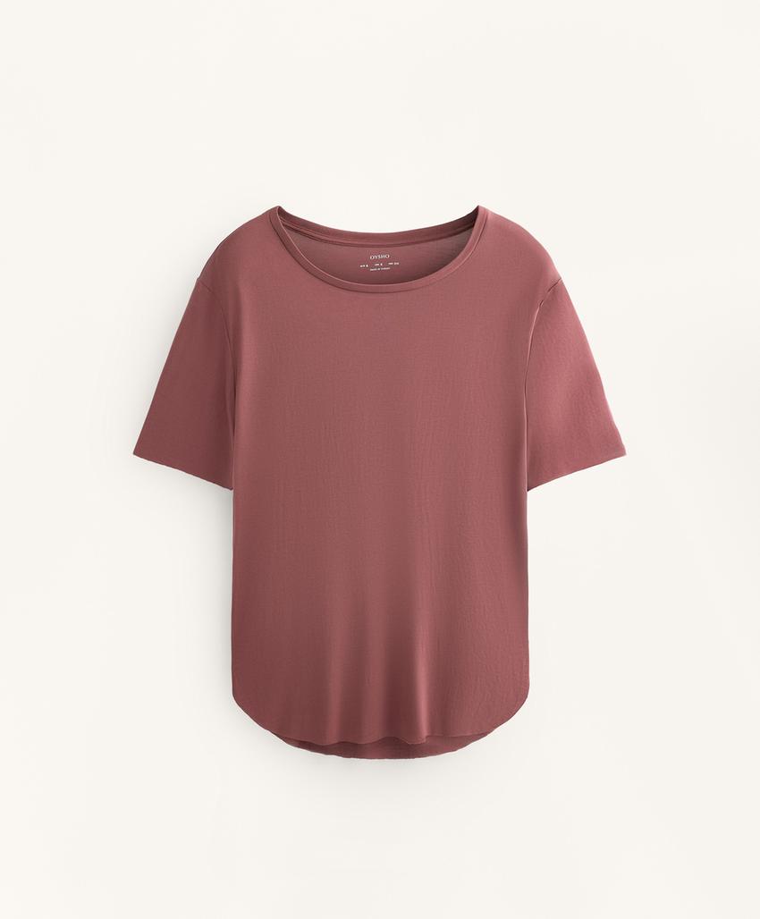 Футболка из смесового модала с короткими рукавами