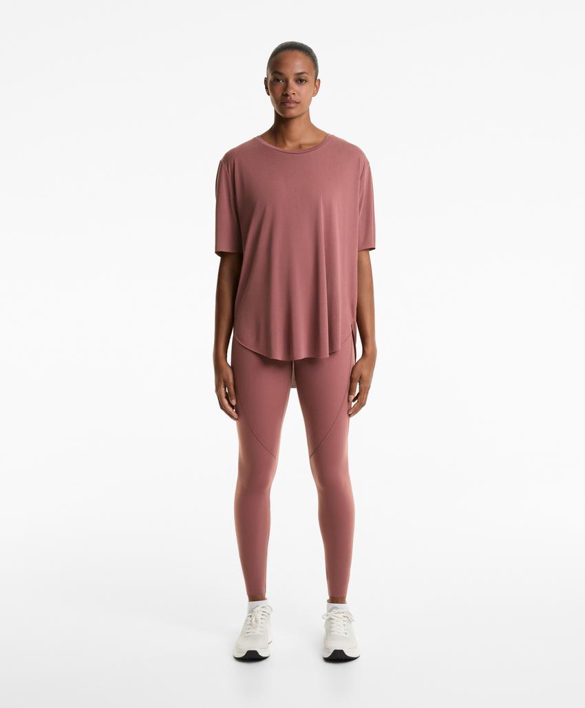 Футболка из смесового модала с короткими рукавами