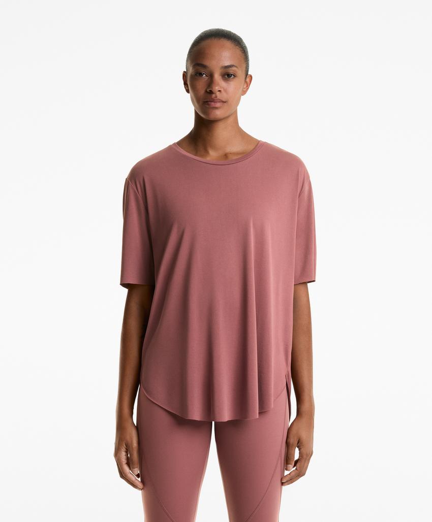 Футболка из смесового модала с короткими рукавами