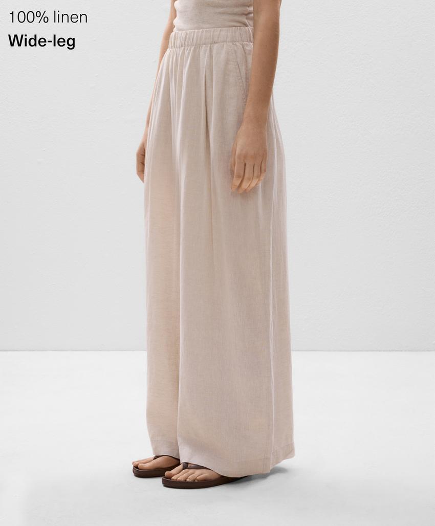 Широкие брюки 100% лен