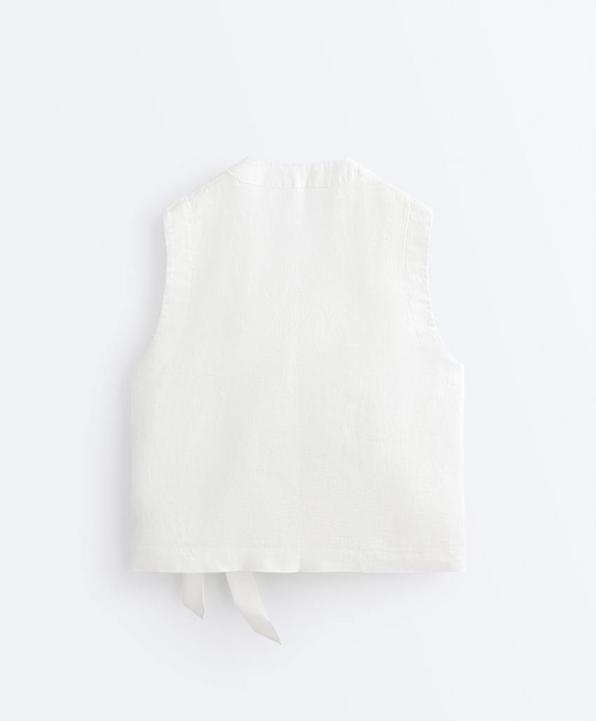 Top на запах с завязками из 100%-го льна