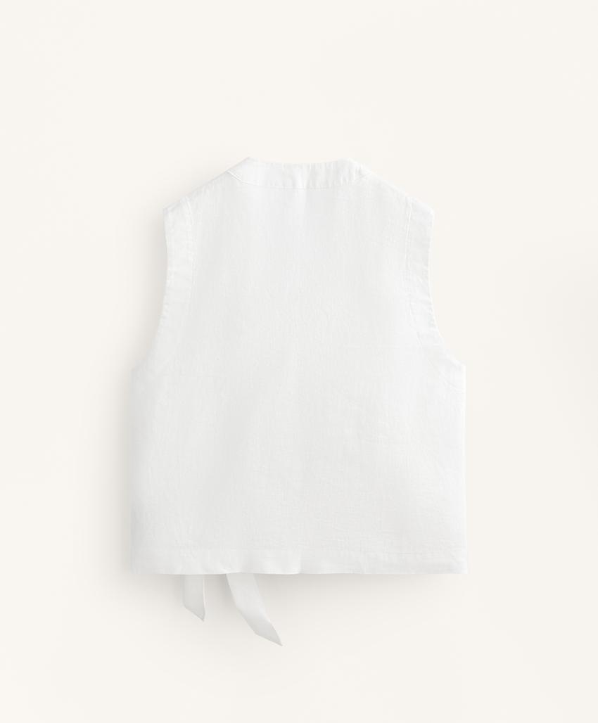 Top на запах с завязками из 100%-го льна