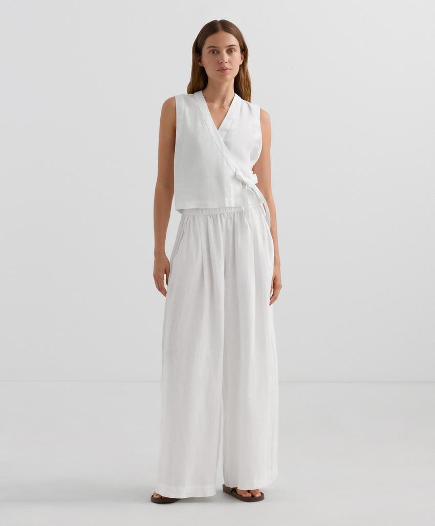 Top на запах с завязками из 100%-го льна