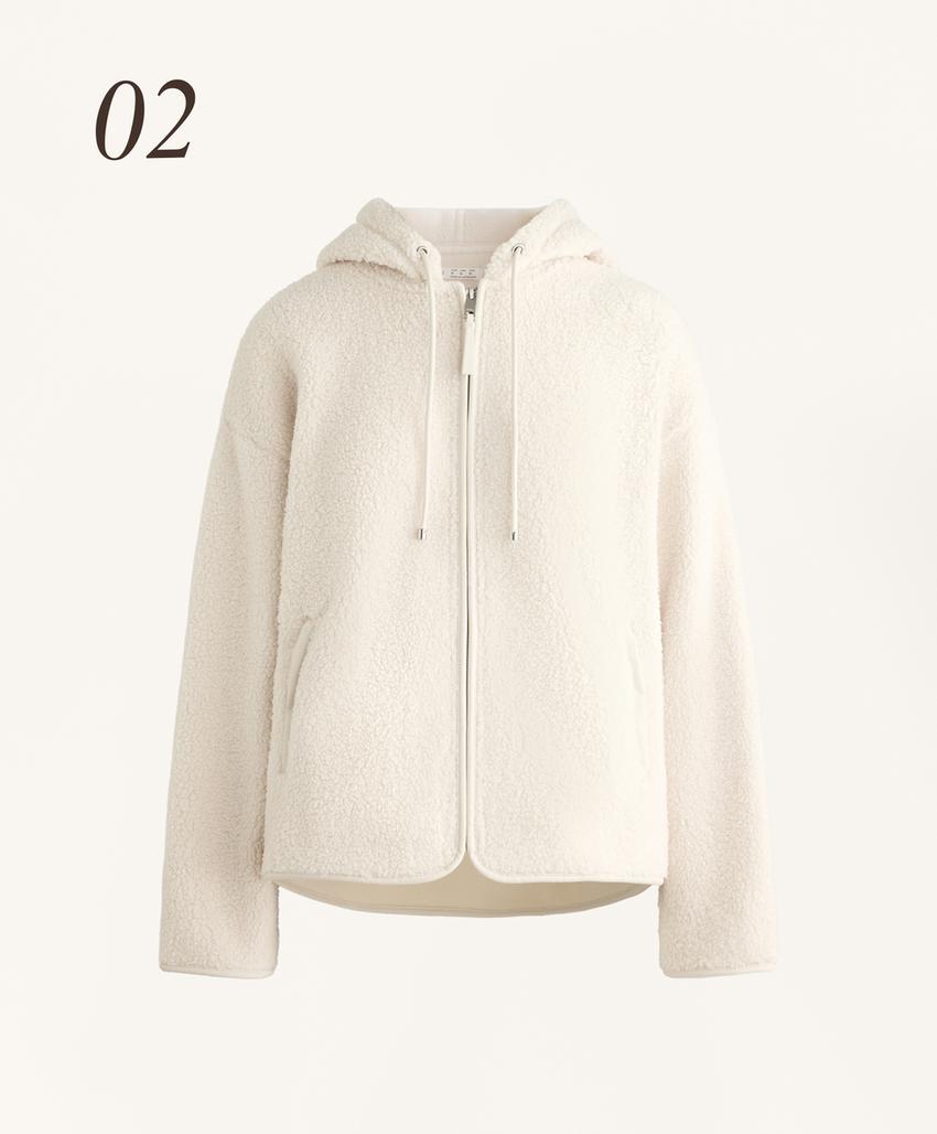 Куртка из искусственной овчины с капюшоном