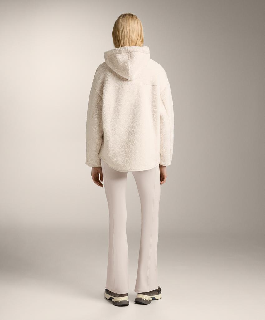 Куртка из искусственной овчины с капюшоном