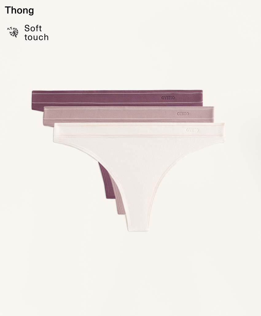 3 бесшовных трусов танга Seamless из мягкой ткани