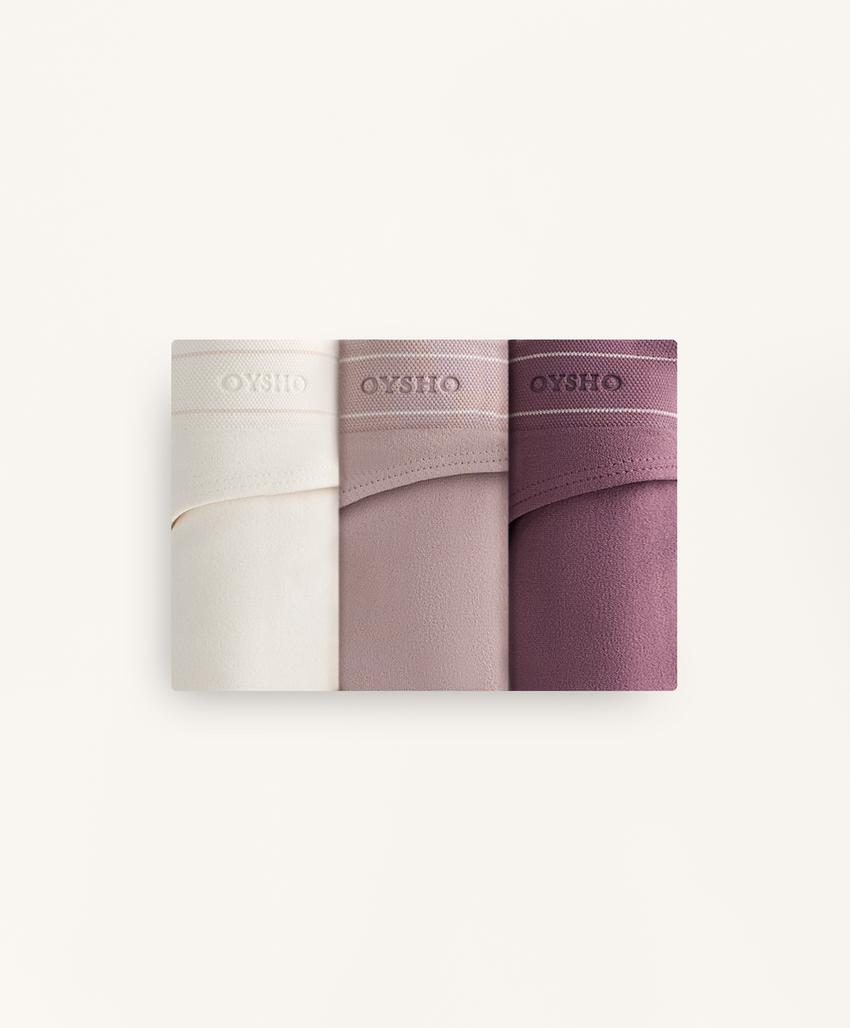 3 бесшовных трусов танга Seamless из мягкой ткани