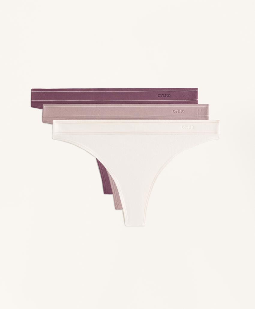 3 бесшовных трусов танга Seamless из мягкой ткани