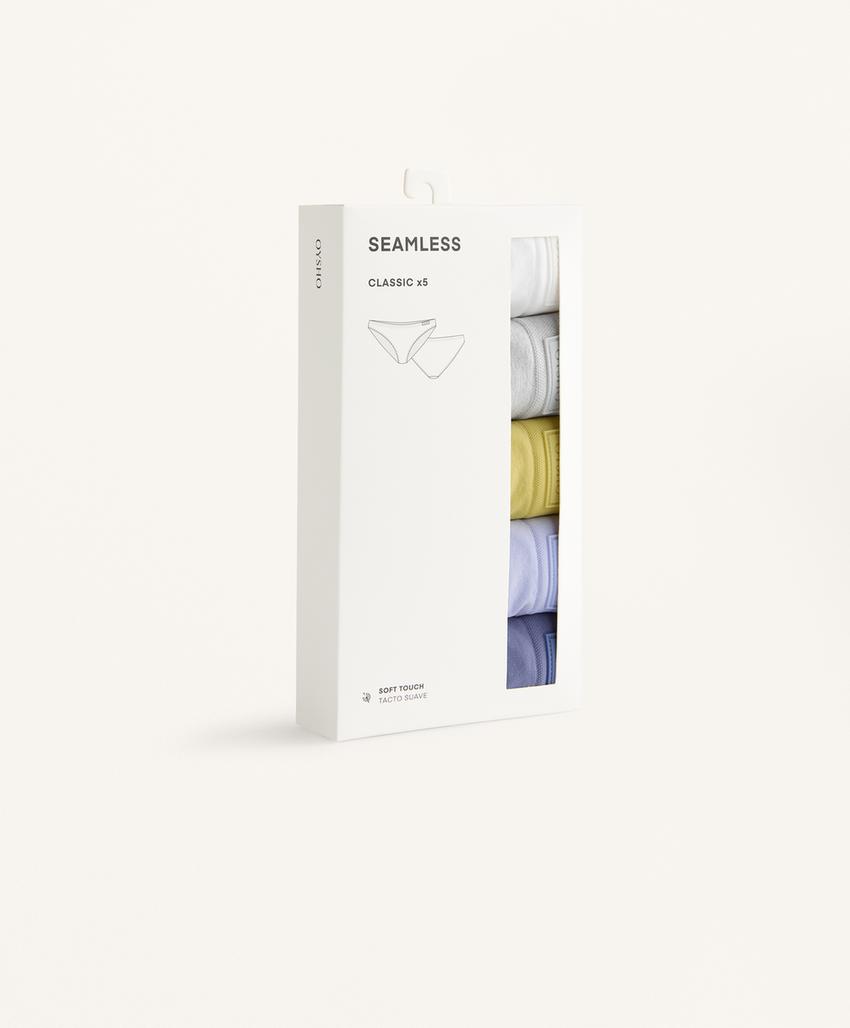 5 классических бесшовных трусов с мягкой текстурой