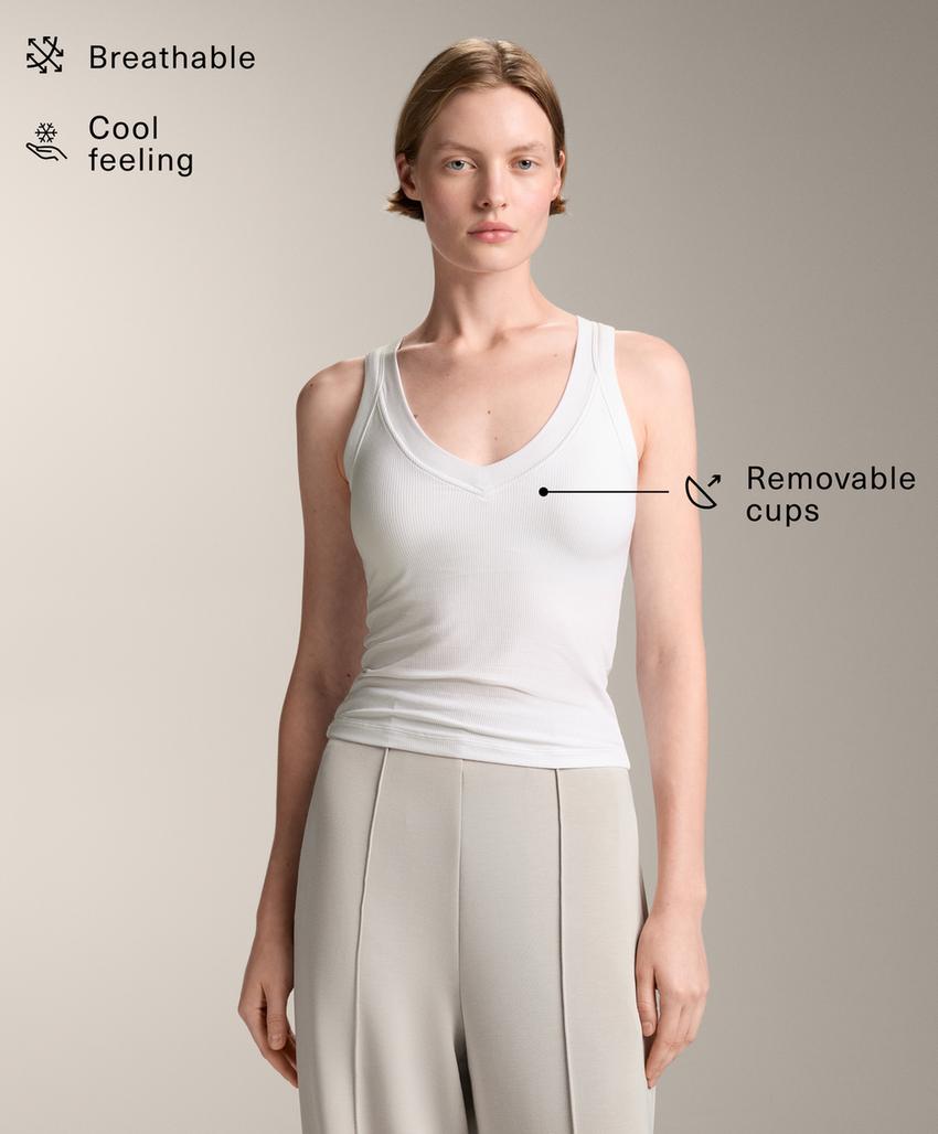 Tank top в рубчик из смеси модала