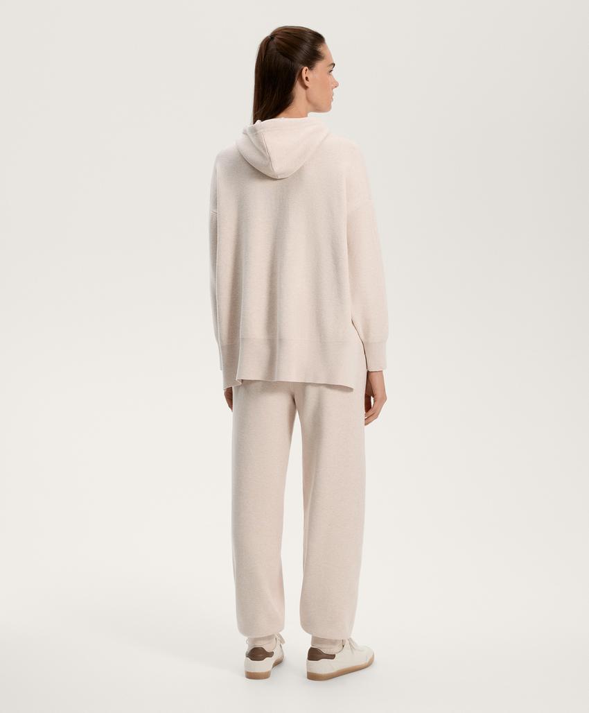 Длинный вязаный джемпер с капюшоном