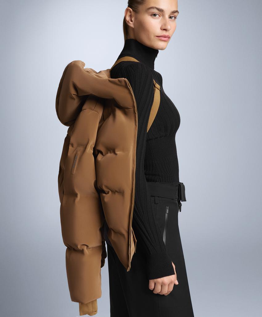 Водостойкая стеганая куртка SKI из атласа с пухом MINARDI PIUME