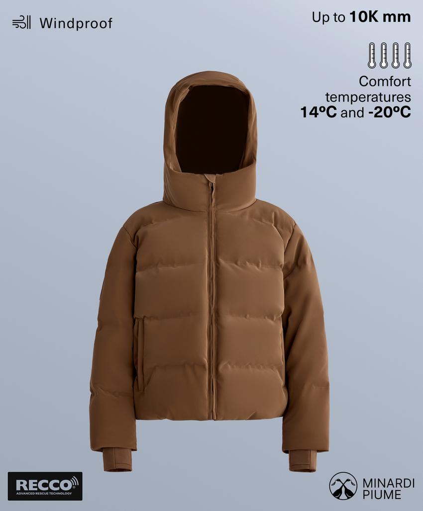 Водостойкая стеганая куртка SKI из атласа с пухом MINARDI PIUME