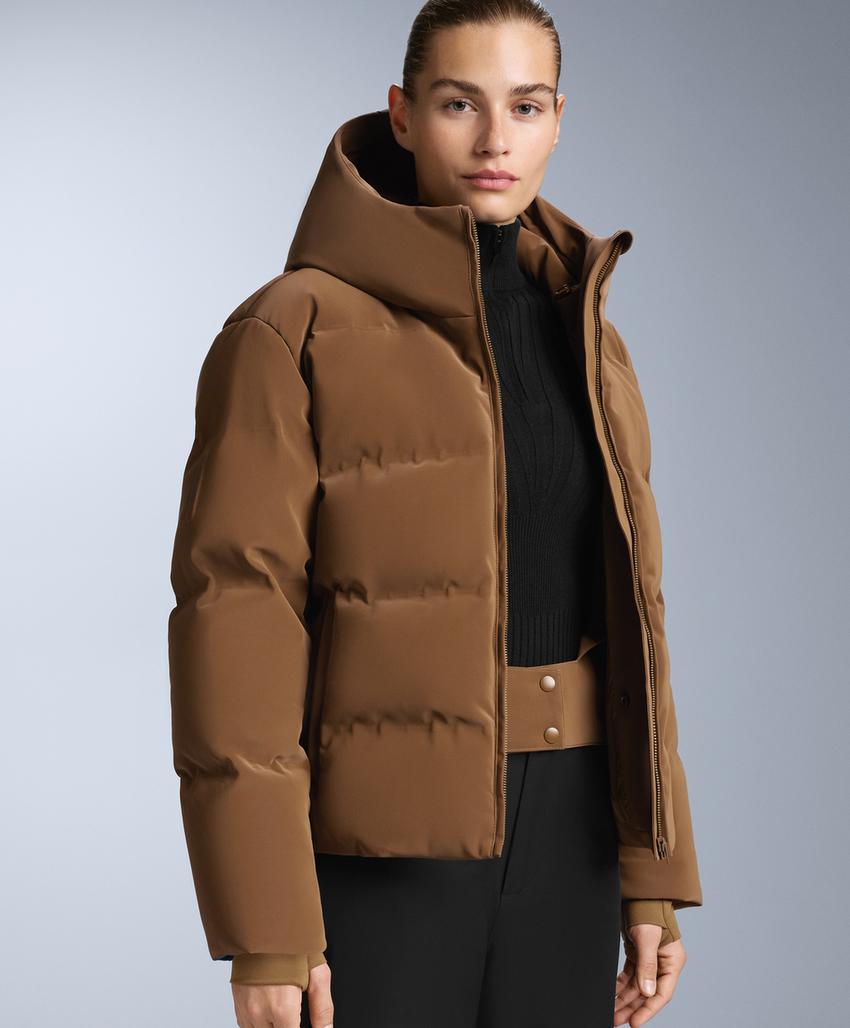 Водостойкая стеганая куртка SKI из атласа с пухом MINARDI PIUME