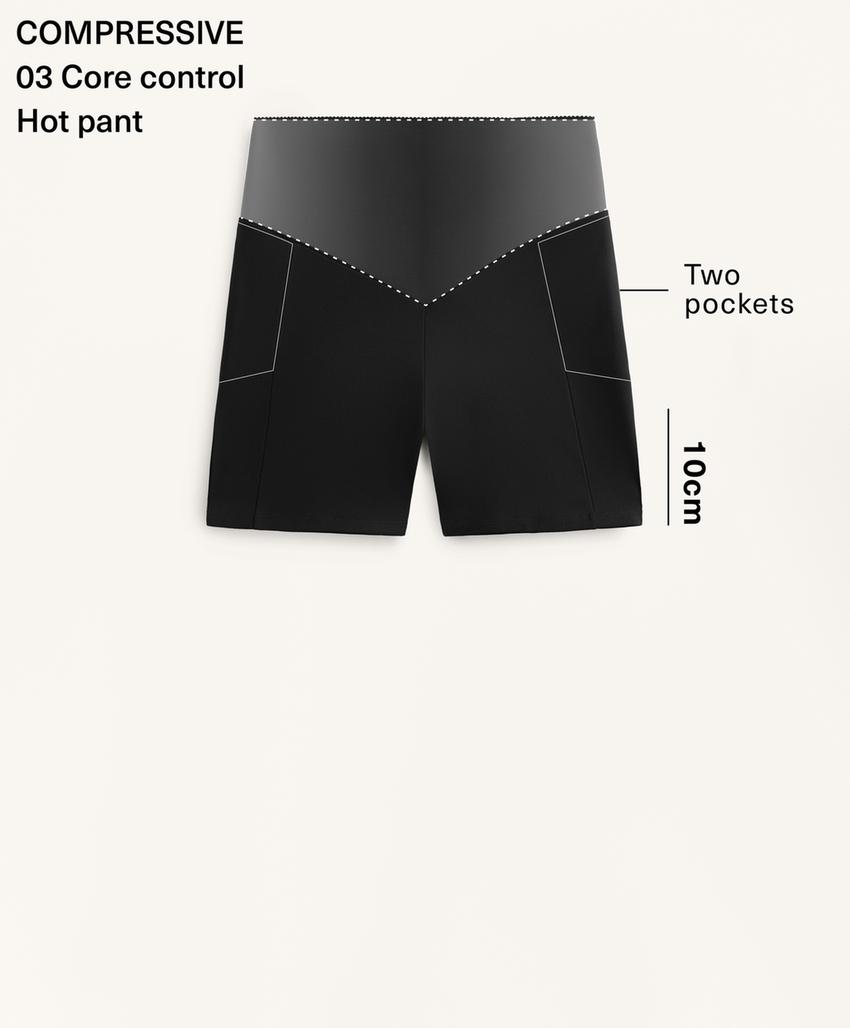 Hot pant с завышенной талией Compressive с карманом, 10 см