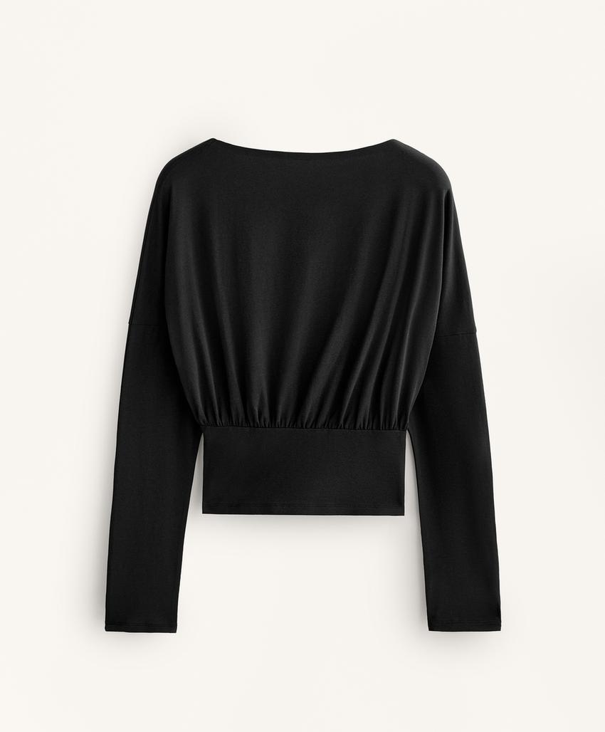 Футболка с приталенной талией из смесового хлопка