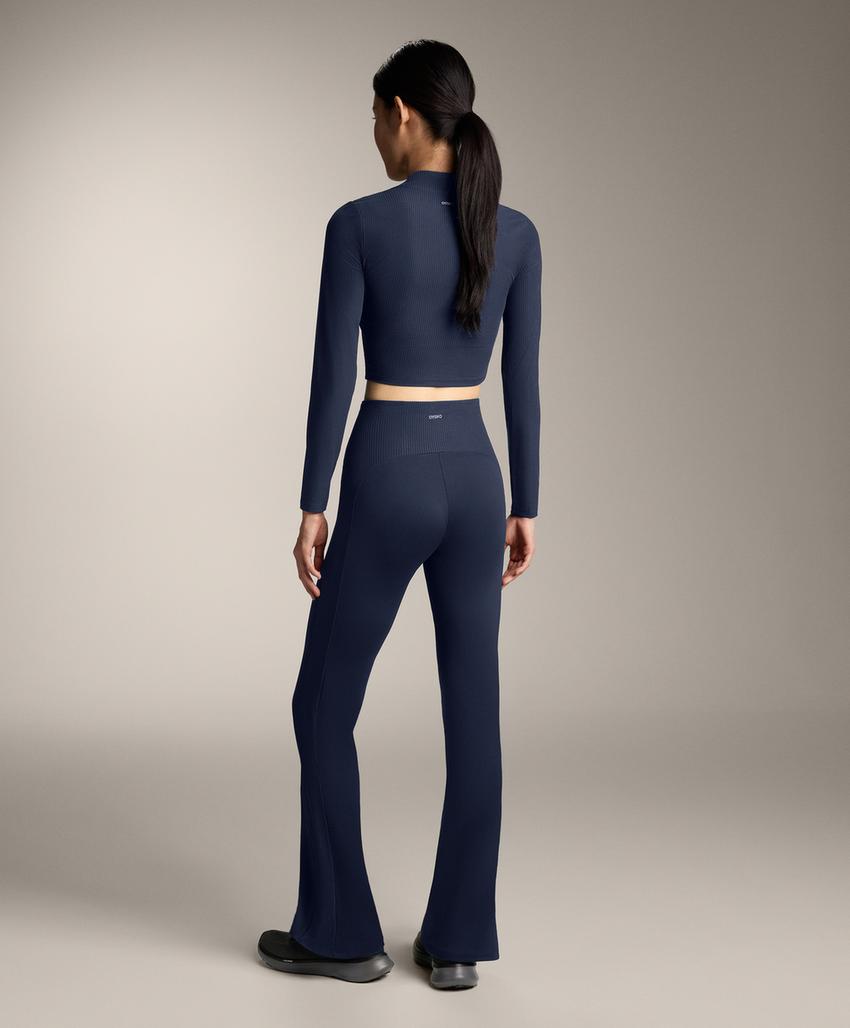 Брюки клеш в рубчик Comfortlux с завышенной талией