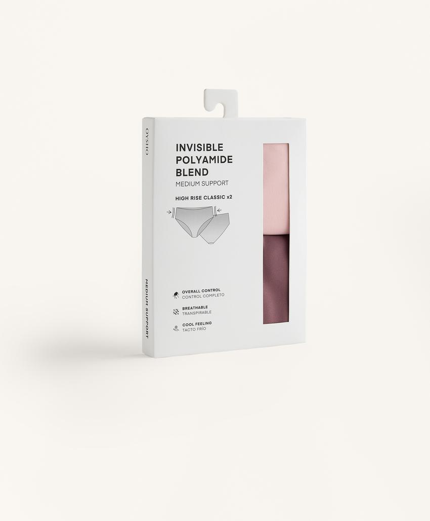 2 invisible polyamide blend medium-support high-waisted classic briefs