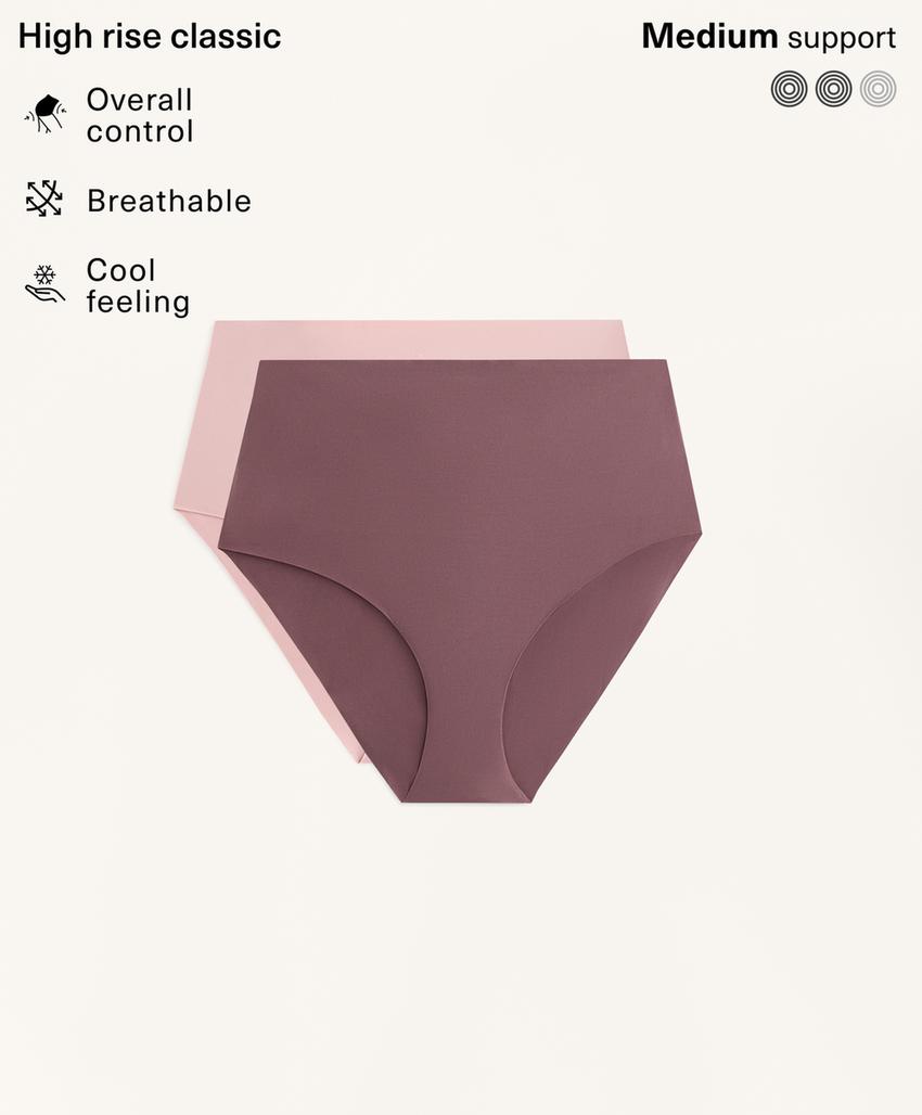 2 invisible polyamide blend medium-support high-waisted classic briefs