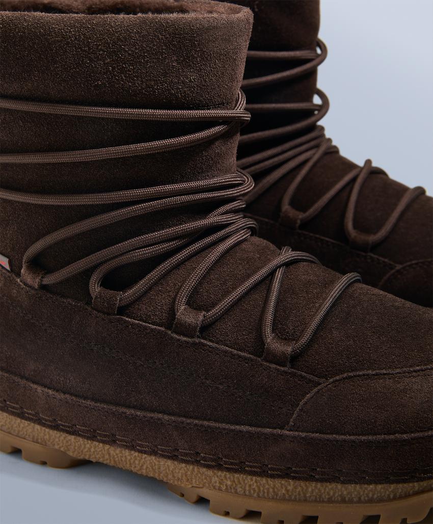 Технические замшевые ботинки со шнуровкой