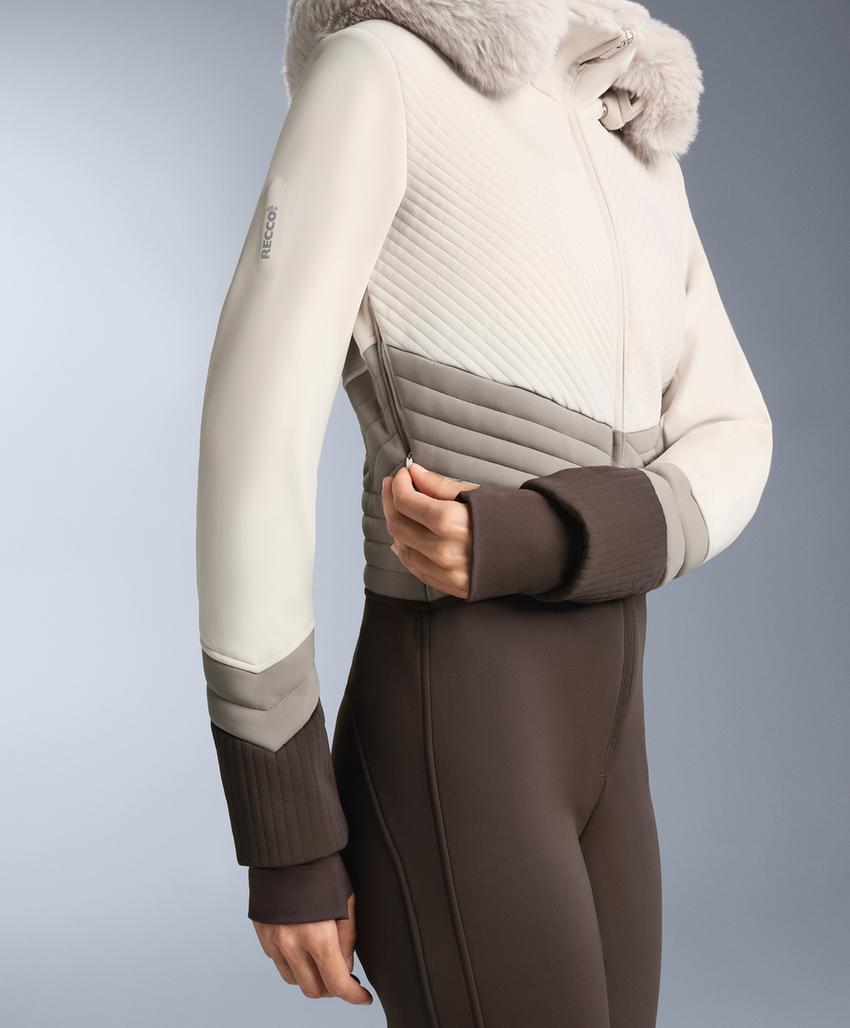 Водостойкий облегающий эластичный комбинезон SKI в стиле колор-блок