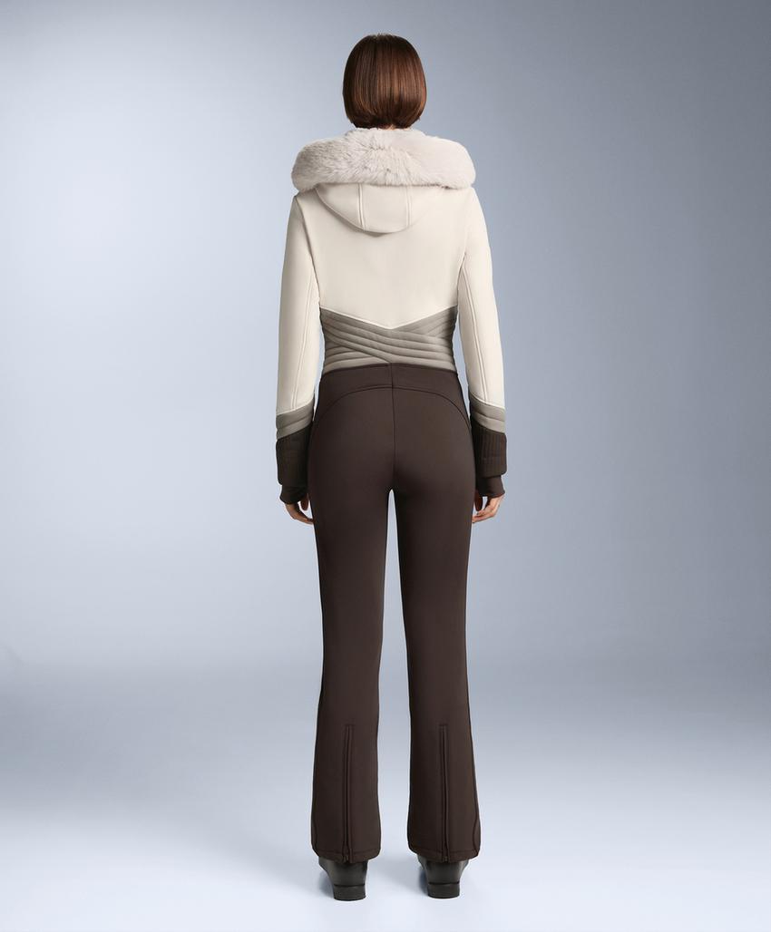 Водостойкий облегающий эластичный комбинезон SKI в стиле колор-блок