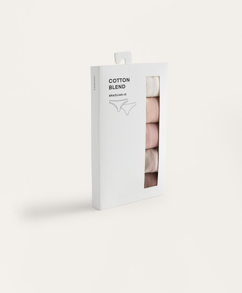 5 трусов бразильяно из смесового хлопка