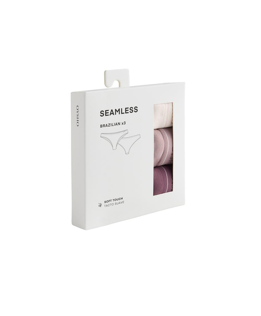 3 бесшовных трусов бразильяно Seamless из мягкой ткани