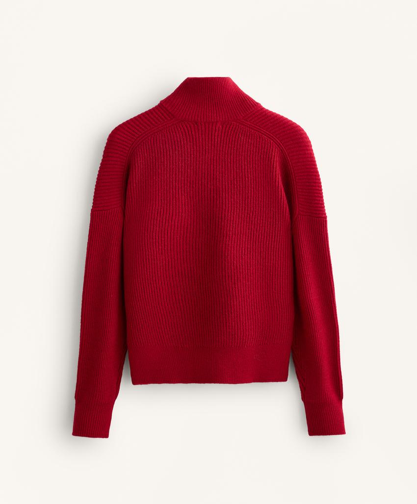 Длинный вязаный кардиган в рубчик