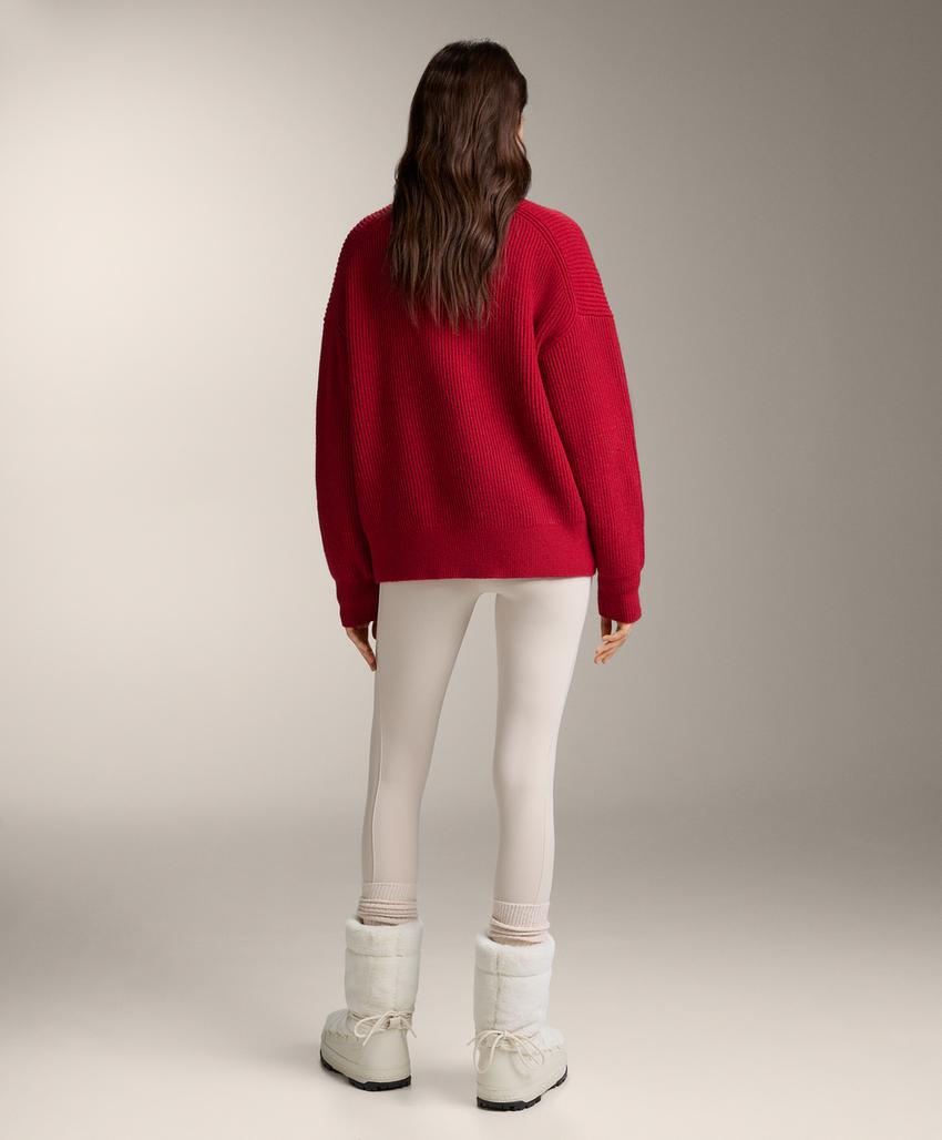 Длинный вязаный кардиган в рубчик