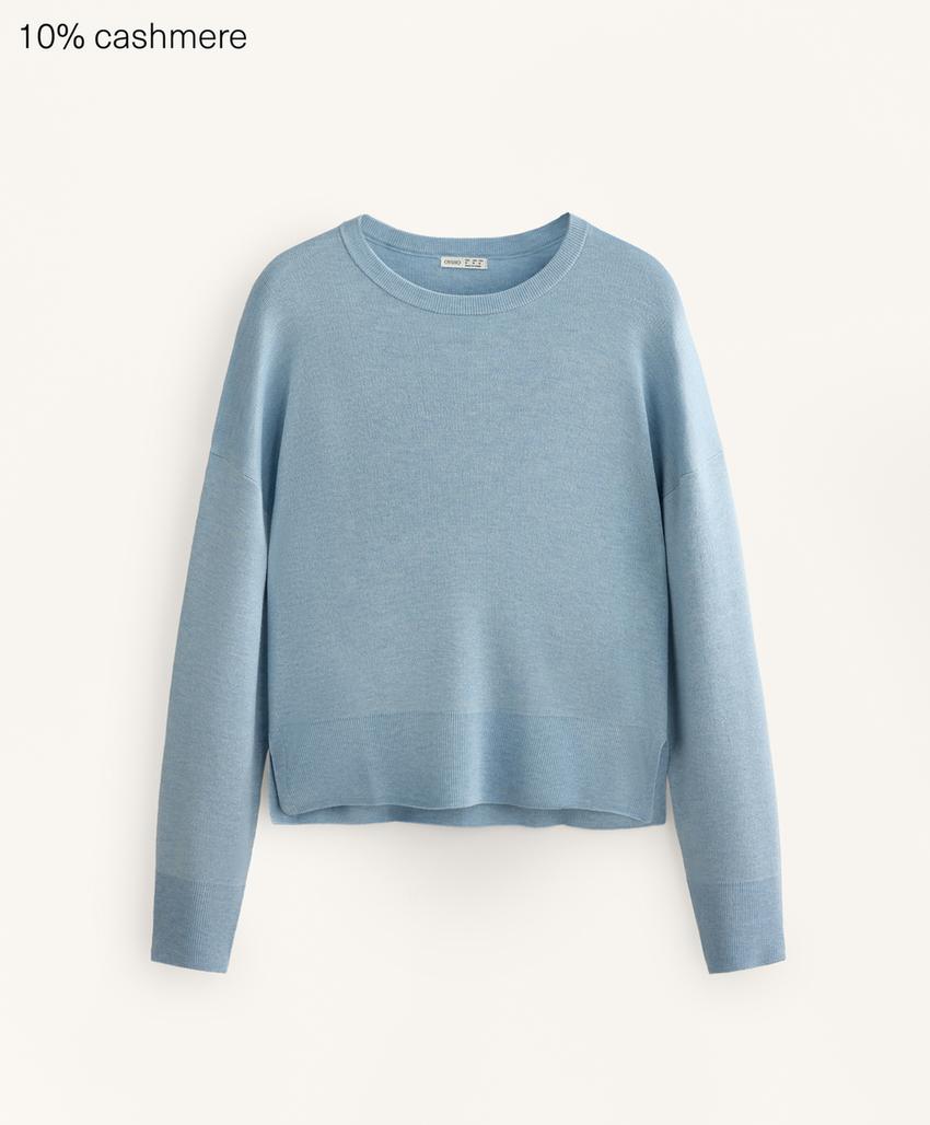 Джемпер с круглым вырезом, 10% кашемир