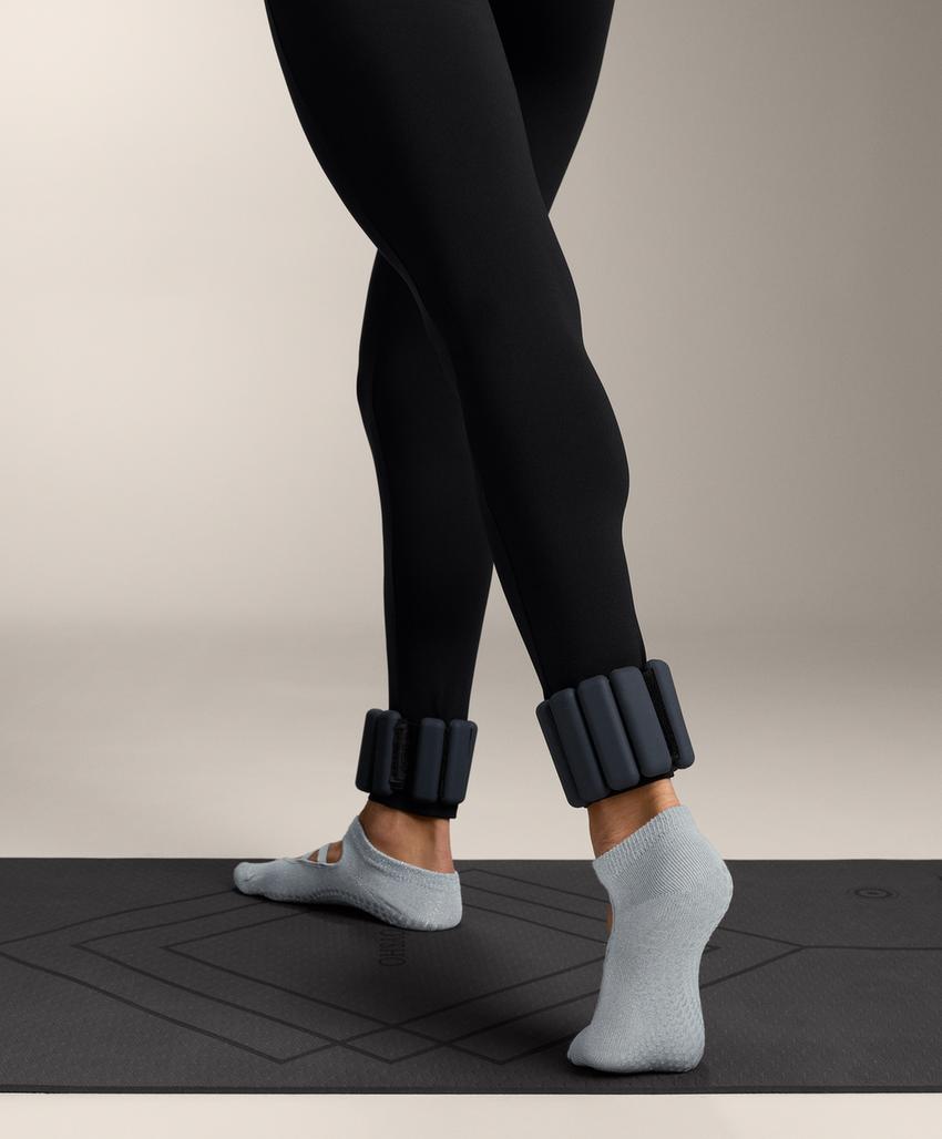 2 pairs of cotton blend yoga and Pilates socks with crossover straps