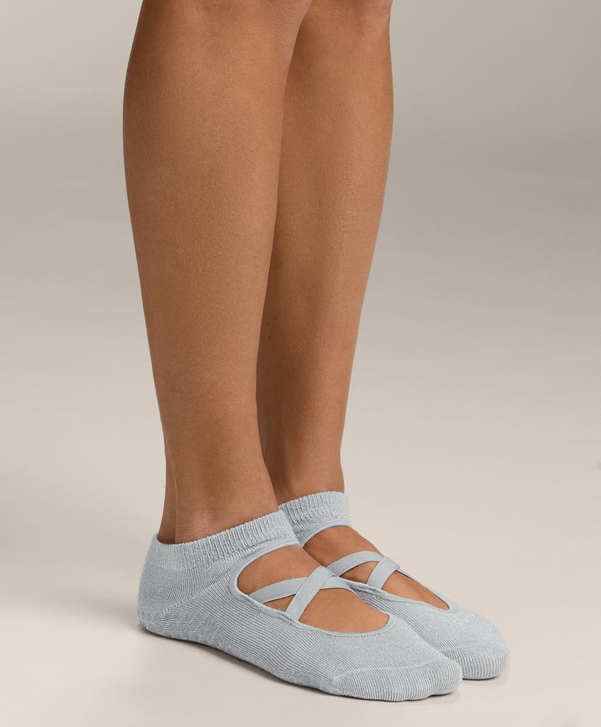 2 pairs of cotton blend yoga and Pilates socks with crossover straps