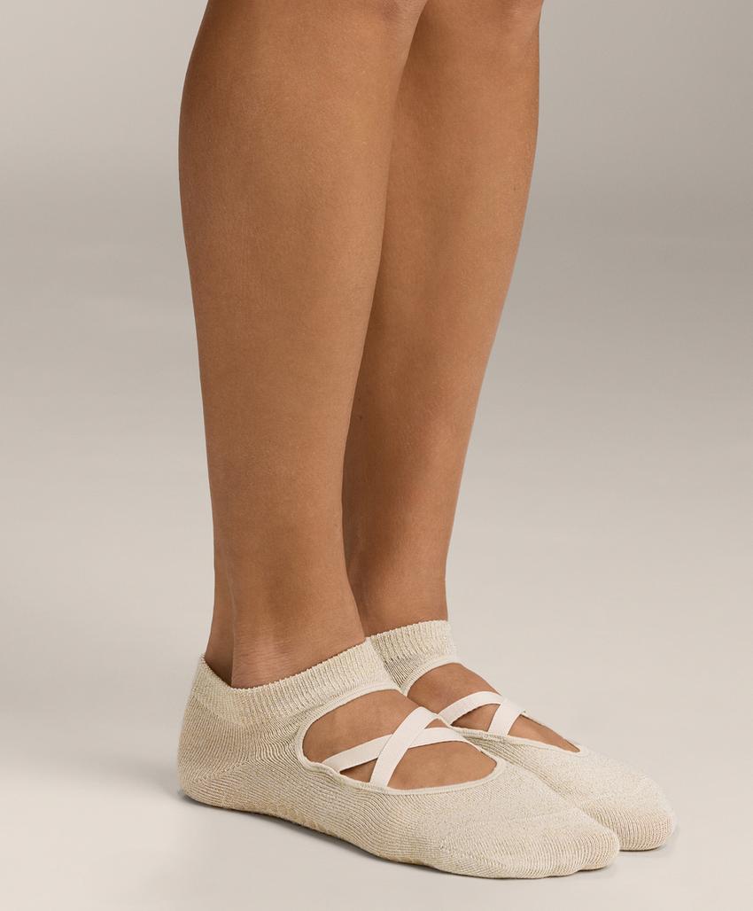 2 pairs of cotton blend yoga and Pilates socks with crossover straps