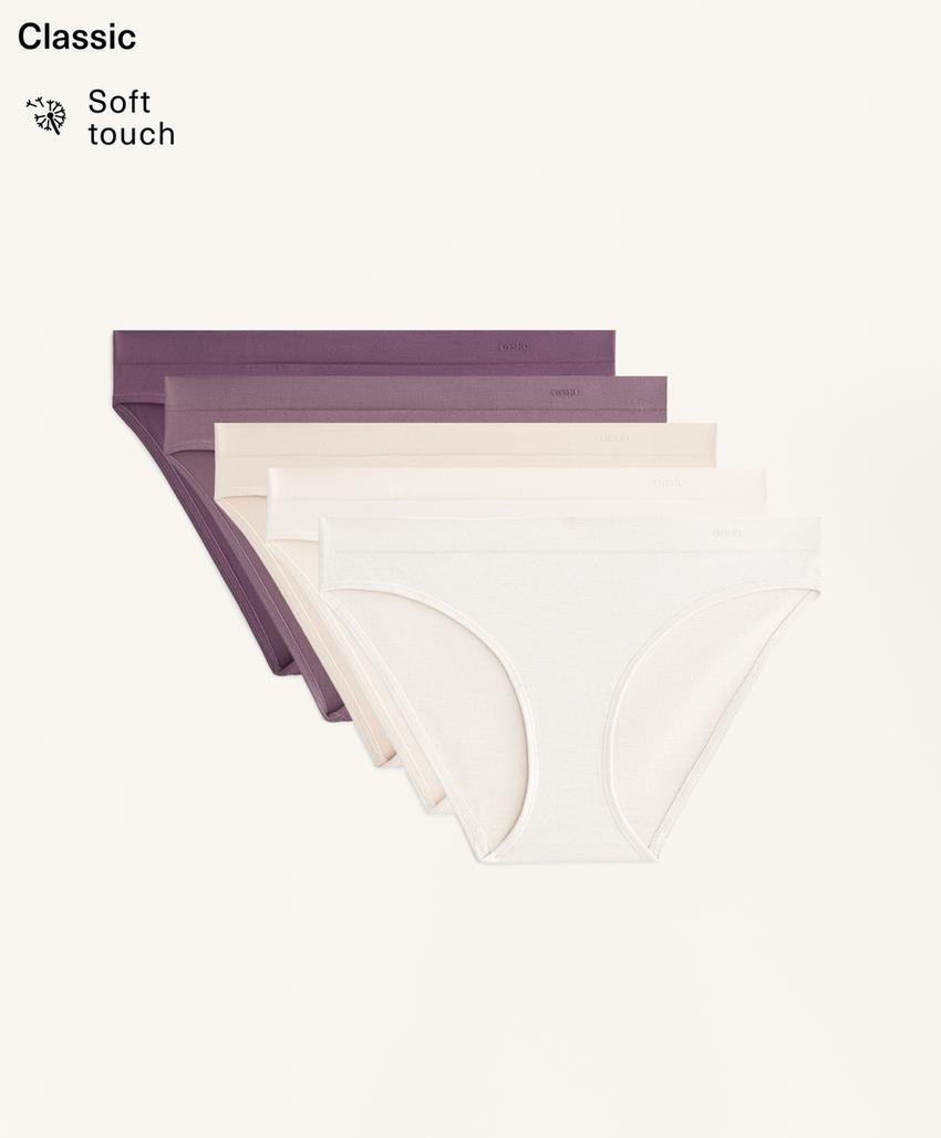 5 бесшовных классических трусов Seamless из мягкой ткани