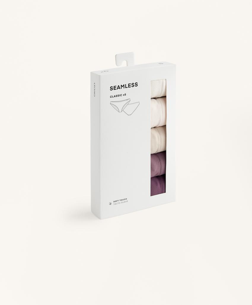 5 бесшовных классических трусов Seamless из мягкой ткани