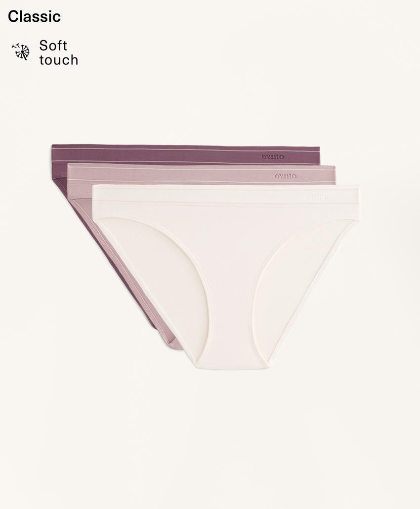 3 бесшовных классических трусов Seamless из мягкой ткани