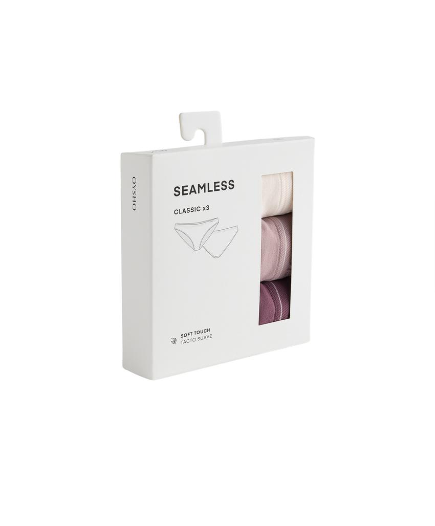 3 бесшовных классических трусов Seamless из мягкой ткани