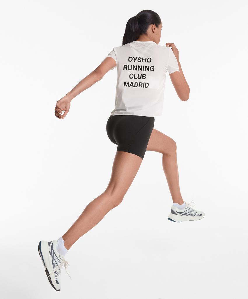 T-shirt técnica justa manga curta Running Club Madrid