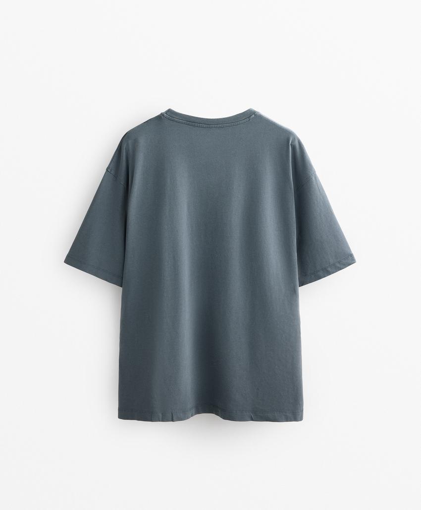 Футболка квадратного кроя из смесового хлопка с короткими рукавами