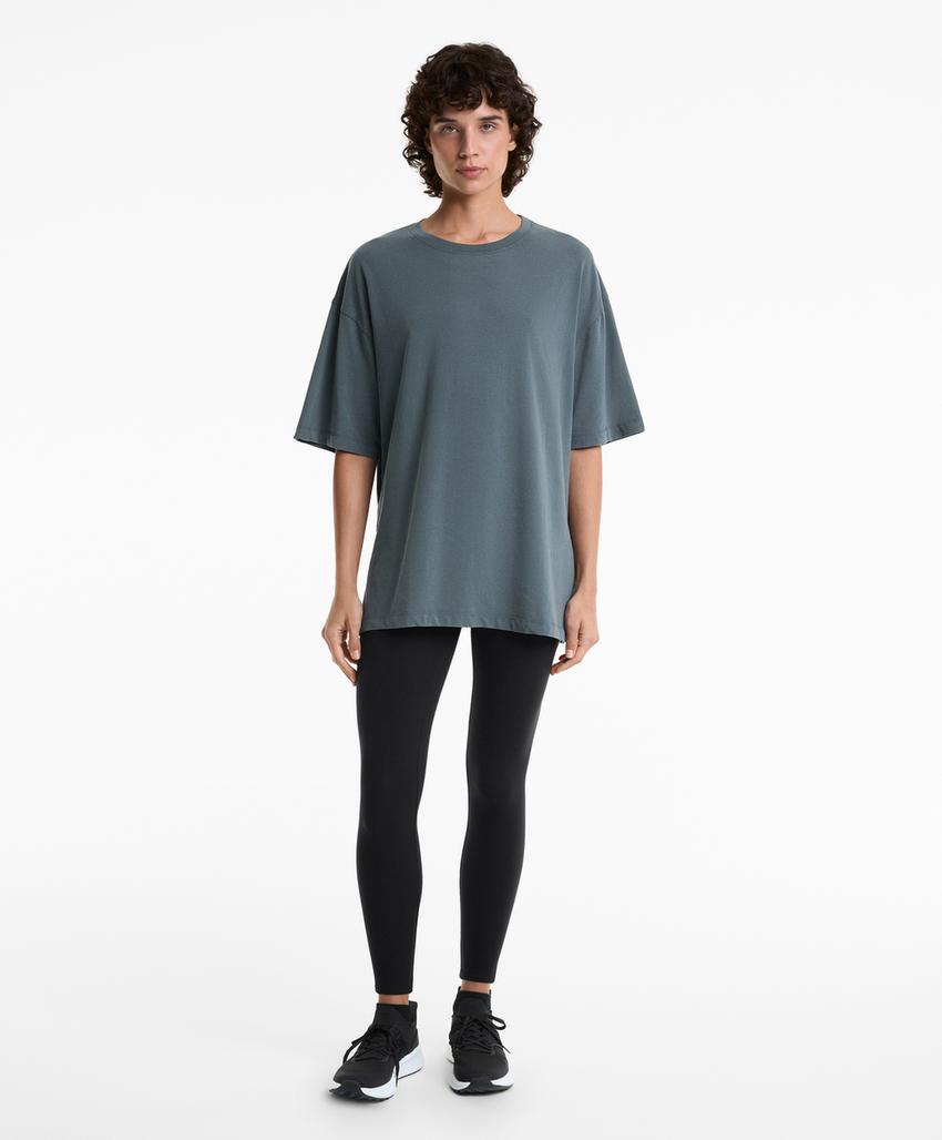 Футболка квадратного кроя из смесового хлопка с короткими рукавами