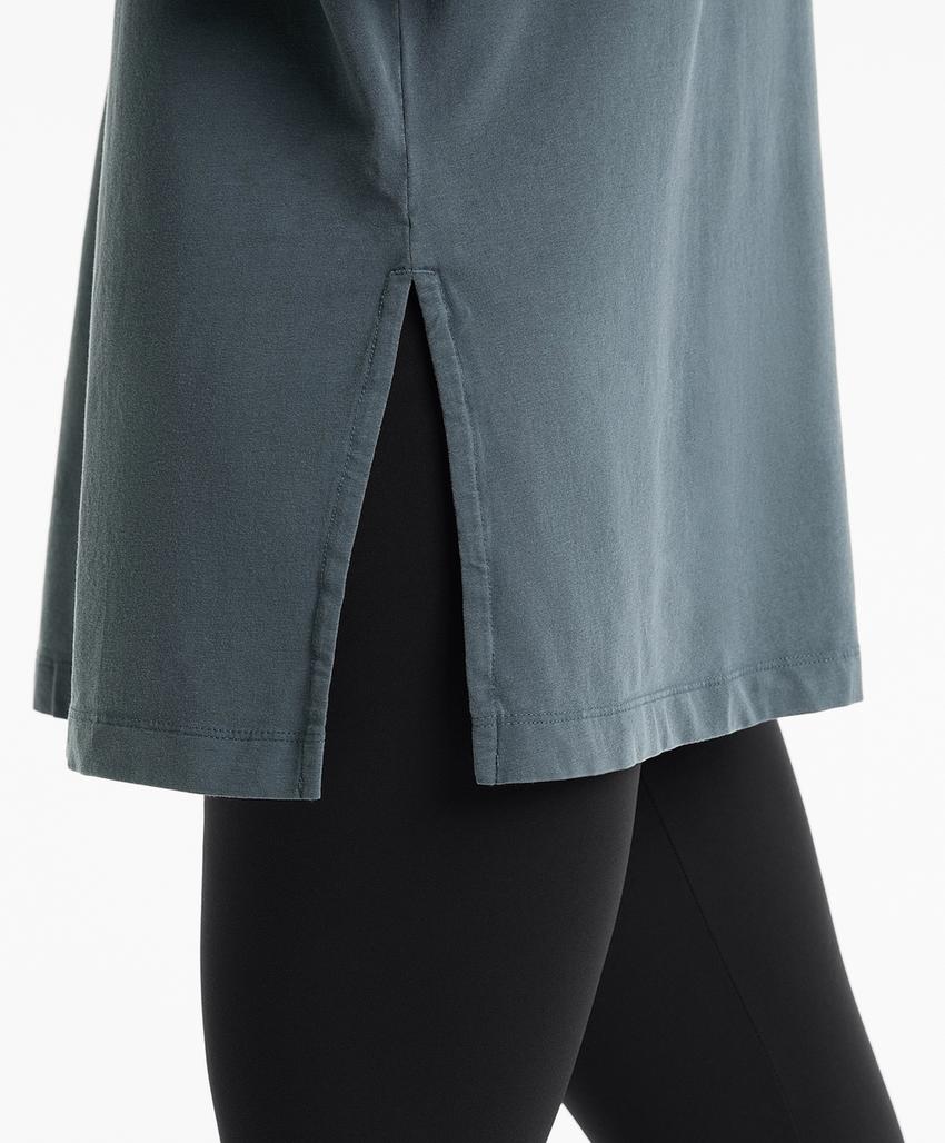 Футболка квадратного кроя из смесового хлопка с короткими рукавами