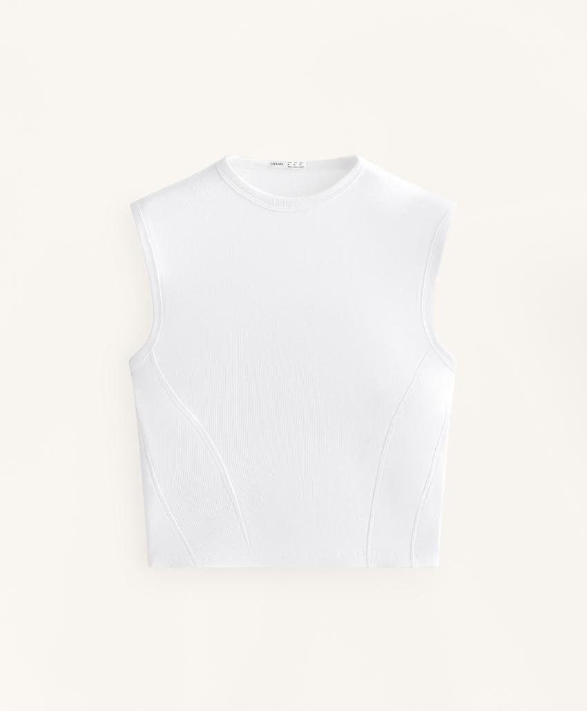 Футболка с коротким рукавом в рубчик из хлопка и модала