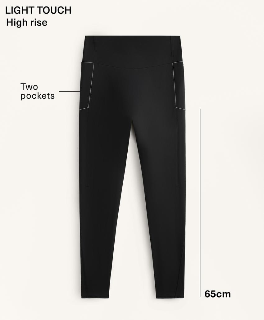 Леггинсы с высокой посадкой до щиколотки с карманами light touch 65 см