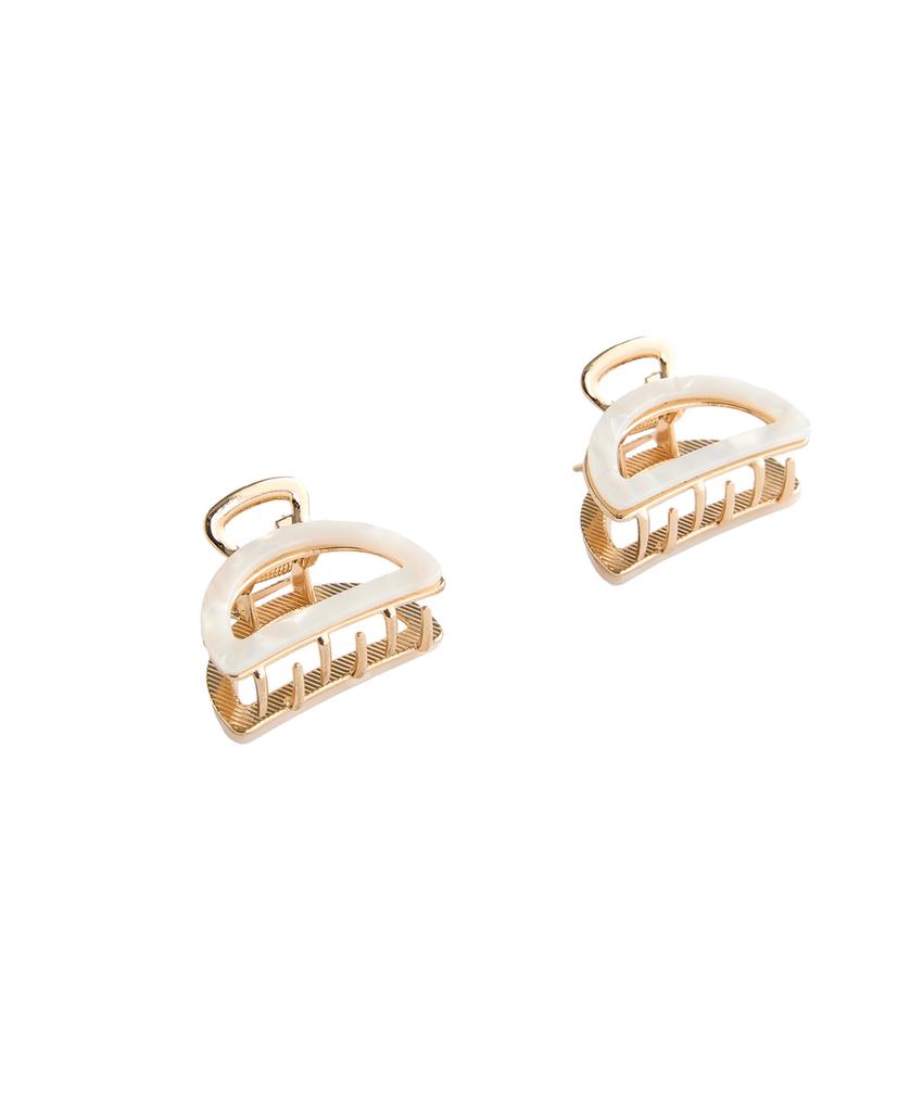 2 мини-заколки для волос с металлическим эффектом